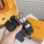 Louis Vuitton LV City Pin Belt Silver Hardware Black 35Mm M0542S - Image 5