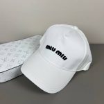 Miumiu Drill Baseball Cap White 5hc179 2dxi F0964 - Image 4