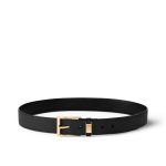 Louis Vuitton LV City Pin Belt Gold Hardware Black 35mm