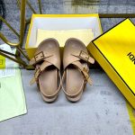 Fendi Feel Leather Slides Beige 8x8647na7f0qb8 - Image 4