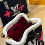 Louis Vuitton Neonoe MM Bag Monogram Teddy Shearling Black 26Cm M56963 - Image 10