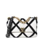 Chanel 19 Flap Bag Crochet Gold And Silver Tone White Black 24Cm AS1160 B04824 C0200