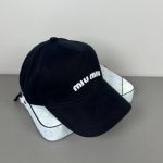Miumiu Drill Baseball Cap Black 5hc179 Adxi F0967 - Image 3