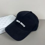 Miumiu Drill Baseball Cap Black 5hc179 Adxi F0967 - Image 4
