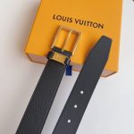 Louis Vuitton LV City Pin Belt Gold Hardware Black 35mm - Image 6
