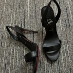 Christian Louboutin O Condora Strappy Sandal Patent Leather Black 1250975B439 - Image 5