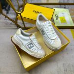 Fendi Match Suede Low Tops White And Brown  8e8670asb2f1rux - Image 4