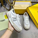 Fendi Match Suede Low Tops White And Brown  8e8670asb2f1rux - Image 5