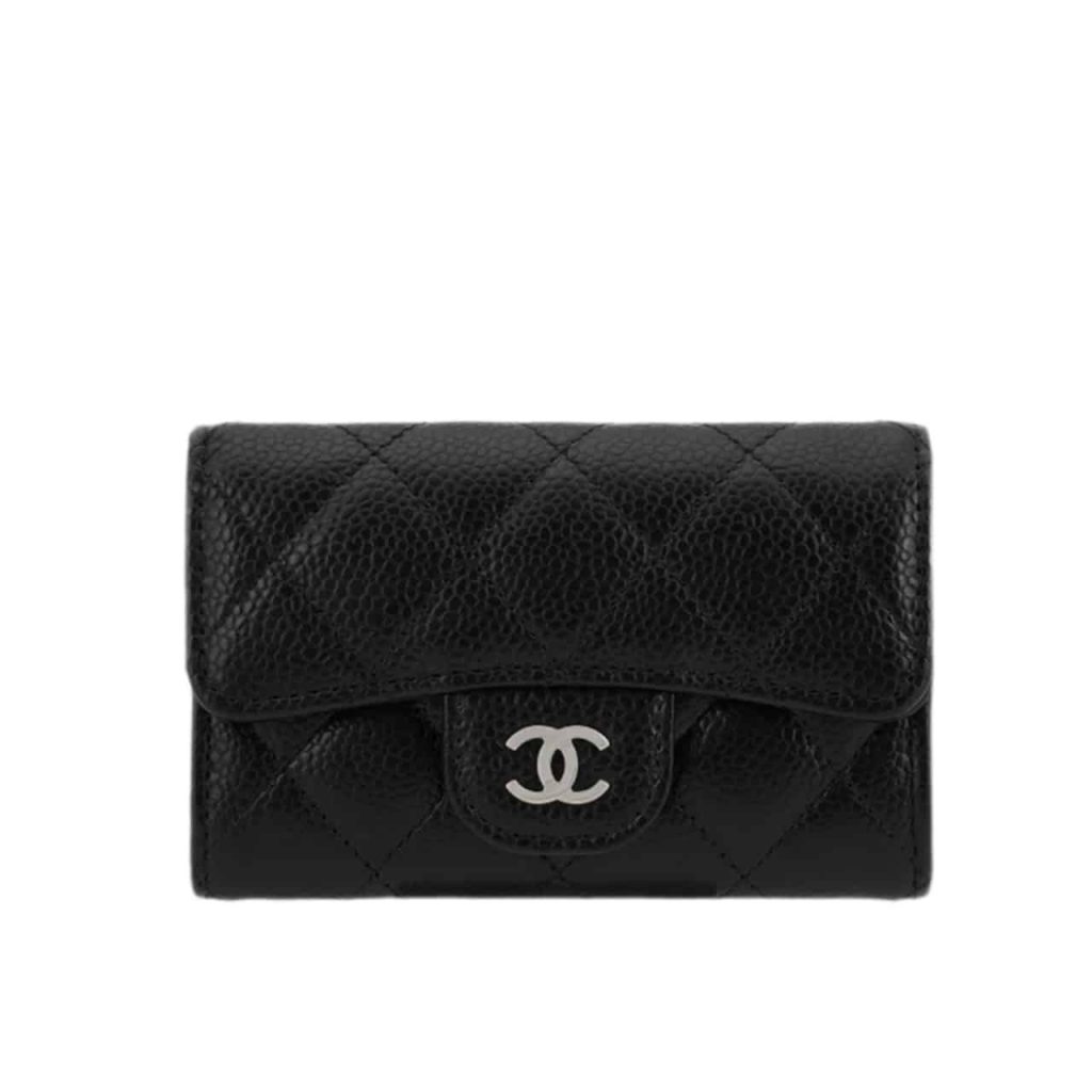 Chanel Classic Card Holder Grain Leather Black With Silver Hardware 11Cm Ap0214 Y01588 C3906 - Image 2