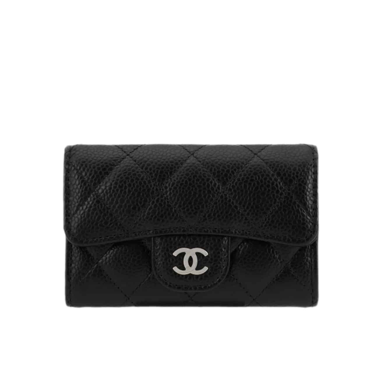 48-10.jpg Chanel Classic Card Holder Grain Leather Black With Silver Hardware 11Cm Ap0214 Y01588 C3906 - Image 1
