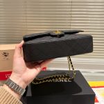 Chanel Medium Classic Handbag Grained And Gold Tone Metal Black 26Cm A01113 Y01864 C3906 - Image 5