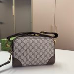 Gucci GG Emblem Small Crossbody Bag Grey And Dark Brown 23Cm - Image 3