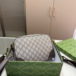 Gucci GG Emblem Small Crossbody Bag Grey And Dark Brown 23Cm - Image 4