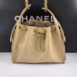 Chanel 25 Small Handbag Grained And Gold Tone Metal Beige 26cm - Image 3