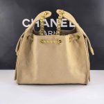Chanel 25 Small Handbag Grained And Gold Tone Metal Beige 26cm - Image 5