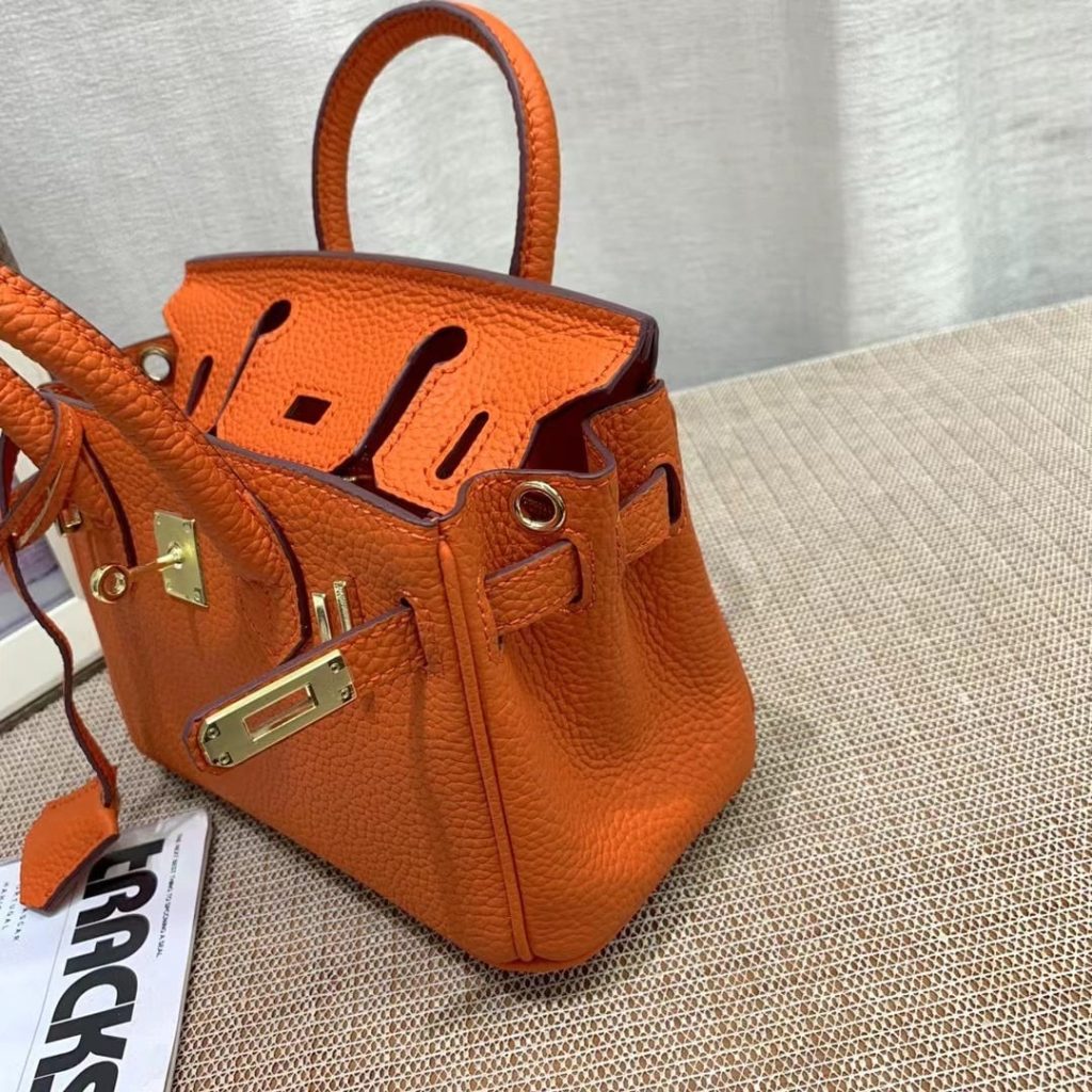 Hermes Birkin Mini Gold Hardware Epsom Orange 20Cm - Image 9