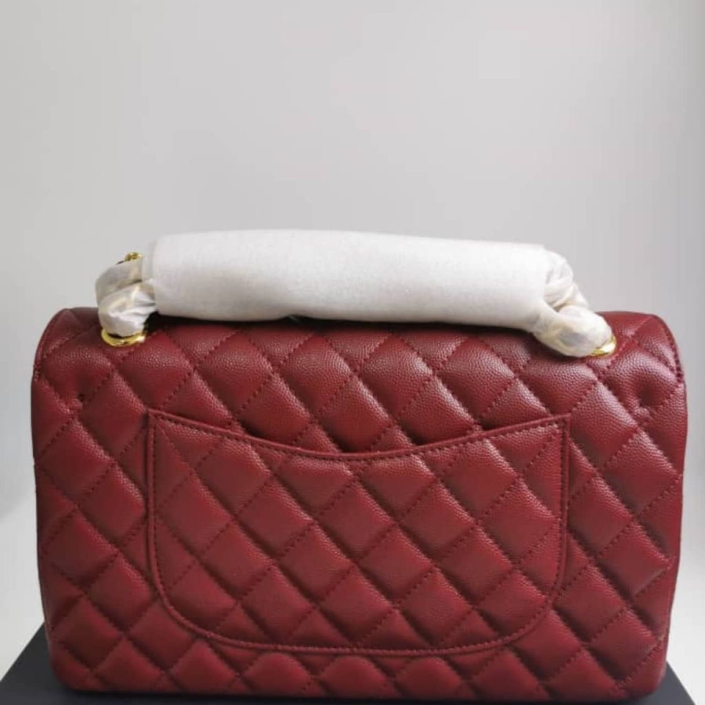 Chanel Medium Classic Double Flap Burgundy Gold Hardware 25Cm - Image 5