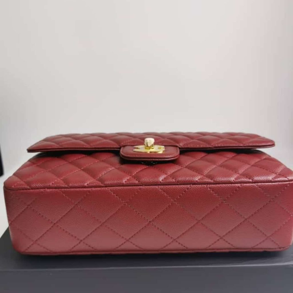 Chanel Medium Classic Double Flap Burgundy Gold Hardware 25Cm - Image 6