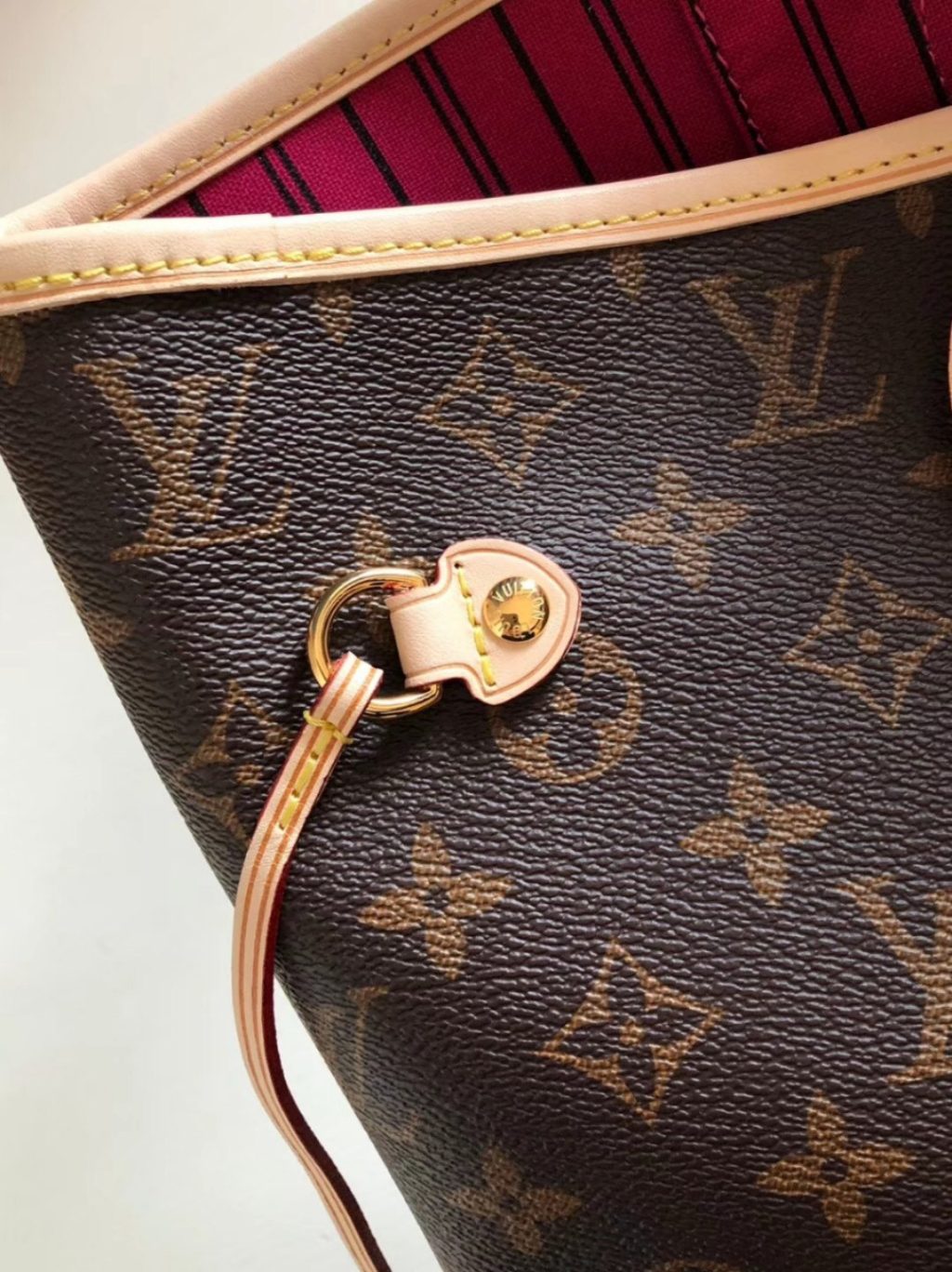 Louis Vuitton Neverfull MM Monogram Canvas Tote Bag Pivoine Pink 31cm M41178 - Image 5