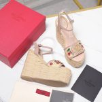 Valentino Garavani Natural Logo Wedges Sandal Beige 6W0S0Ly9Cec32H - Image 7
