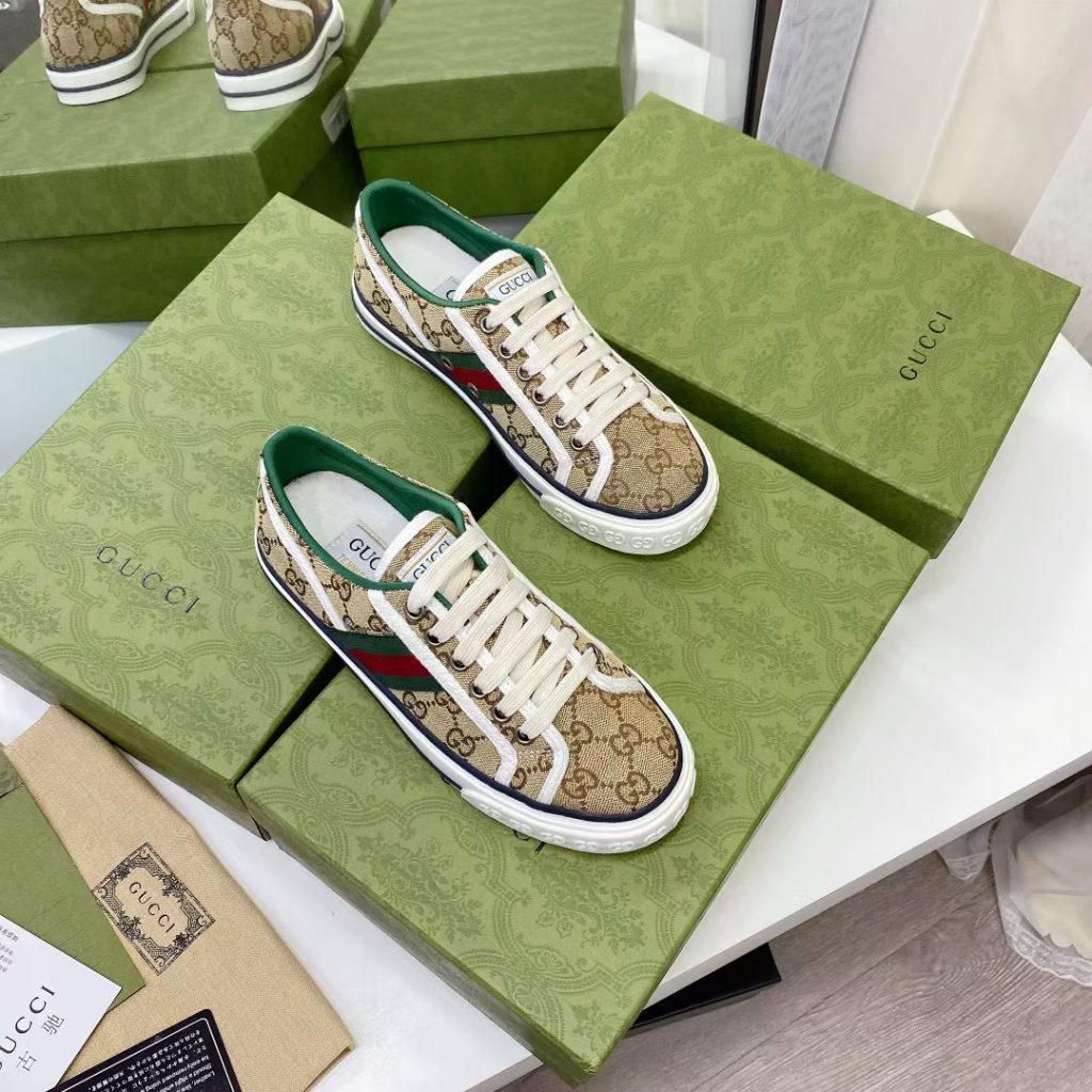 Gucci Tennis 1977 Sneaker Beige Abony 606111 Hvk20 9766 - Image 5