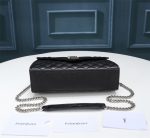 Saint Laurent Envelope Small In Quilted Grain De Poudre Embossed Leather Black Silver 21cm 600195BOW921000 - Image 6