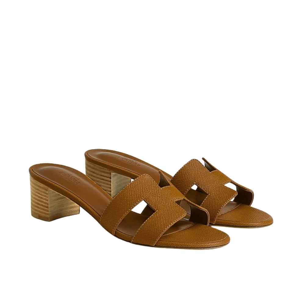 5-3-3.jpg Hermes Oasis Sandals Brown Leather H222203Z 20370 - Image 1