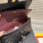 Chanel Medium Classic Handbag Grained And Gold Tone Metal Black 26Cm A01113 Y01864 C3906 - Image 7
