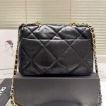 Chanel 19 Flap Bag Shiny Gold And Silver Tone Black 30Cm - Image 3