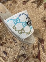 Gucci Women's GG Multicolor Slip On Espadrille Slide Sandals 678037 UFT70 8470 - Image 9