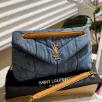 Saint Laurent Puffer Medium In Suede And Denim 28Cm 5774752Pt674575 - Image 3
