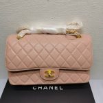 Chanel Classic Medium Flap Bag With Gold Hardware Pink 25Cm - Image 3