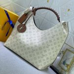 Louis Vuitton Carmel Hobo Mahina Leather White And Brown 40Cm - Image 4