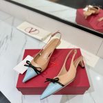Valentino Bepointy Slingback Pumps Beige And Blue 6W2S0Ll3Yea Cvk - Image 4