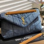 Saint Laurent Puffer Medium In Suede And Denim 28Cm 5774752Pt674575 - Image 4