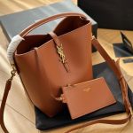 Saint Laurent Le 37 In Shiny Leather Brown 25Cm - Image 3