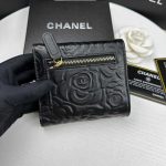 Chanel Small Floral Wallet Black 11.5Cm - Image 4