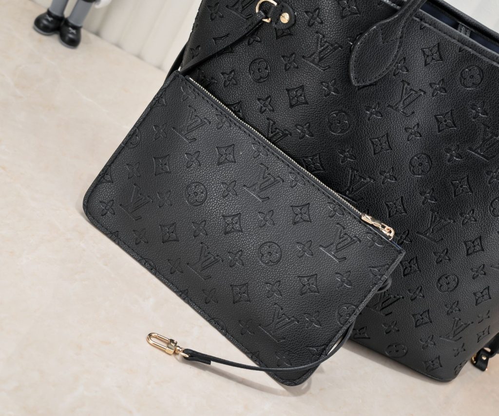 Louis Vuitton Neverfull MM Monogram Empreinte Leather Black 31cm - Image 8