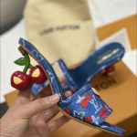 Louis Vuitton X Takashi Murakami Lily Mule Denim Blue 1Ahltf - Image 7