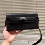 Hermes Kelly Classique To Go Wallet Black Silver Hardware 19Cm H080253Ck89 - Image 3