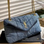 Saint Laurent Puffer Medium In Suede And Denim 28Cm 5774752Pt674575 - Image 6