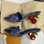 Louis Vuitton X Takashi Murakami Lily Mule Denim Blue 1Ahltf - Image 6