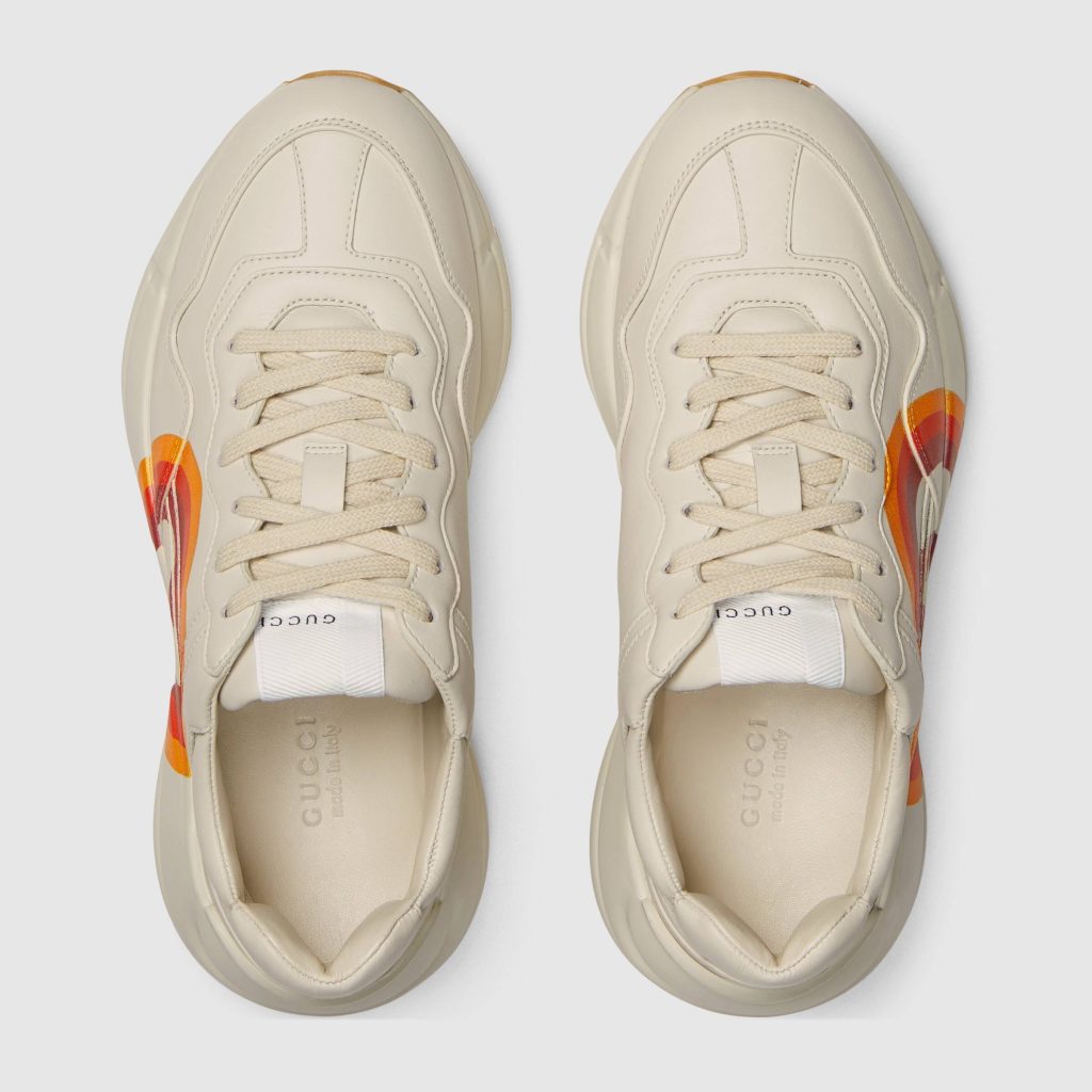 RHYTON SNEAKER WITH INTERLOCKING G AND HEART - Image 4