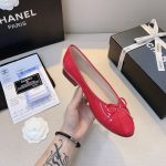 Chanel Patent Leather CC Cap Toe Ballet Flats Red - Image 5