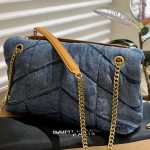 Saint Laurent Puffer Medium In Suede And Denim 28Cm 5774752Pt674575 - Image 8