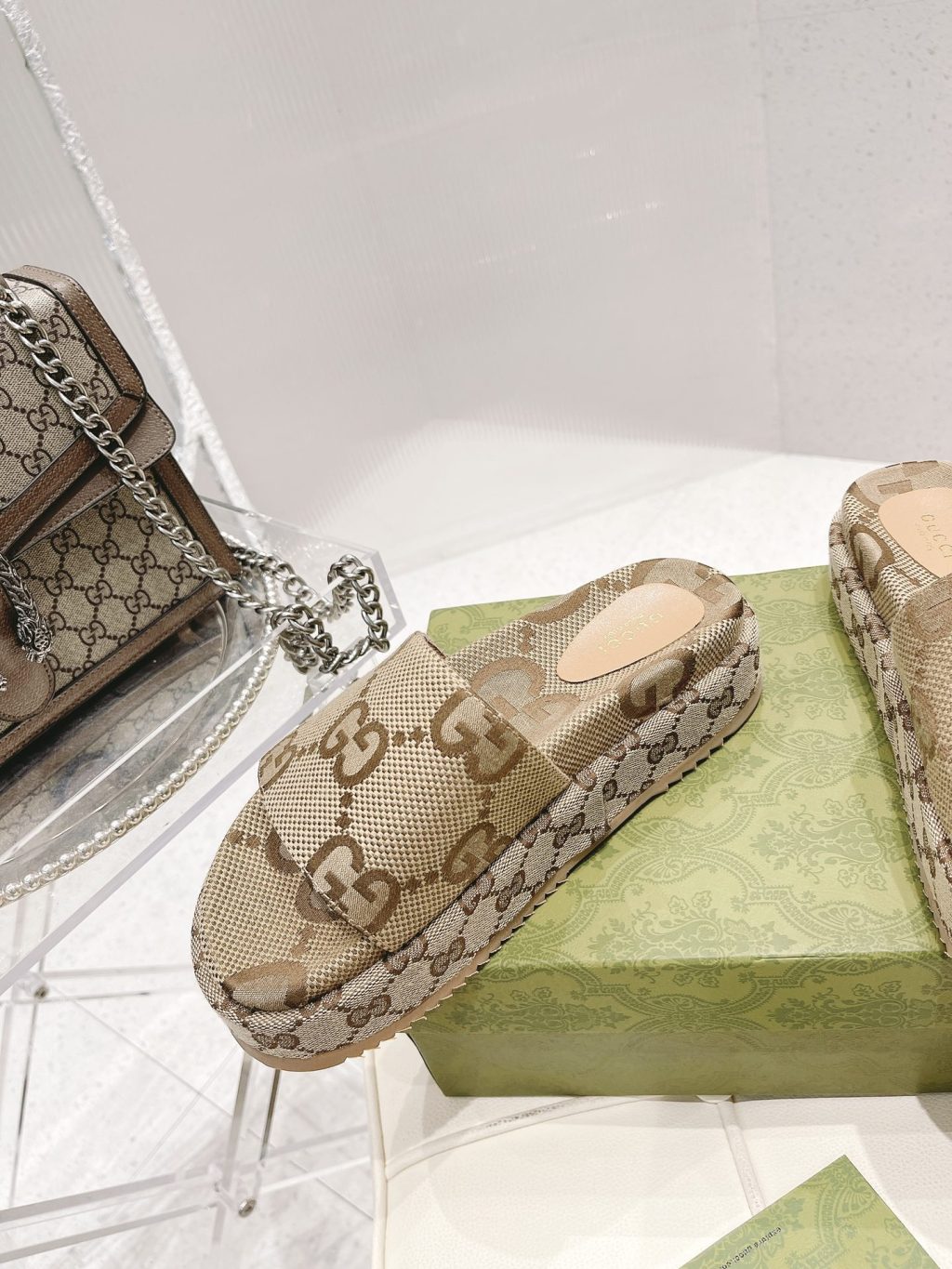 Gucci Women’S Platform Slide Sandal Camel 623212 Uko00 2580 - Image 6