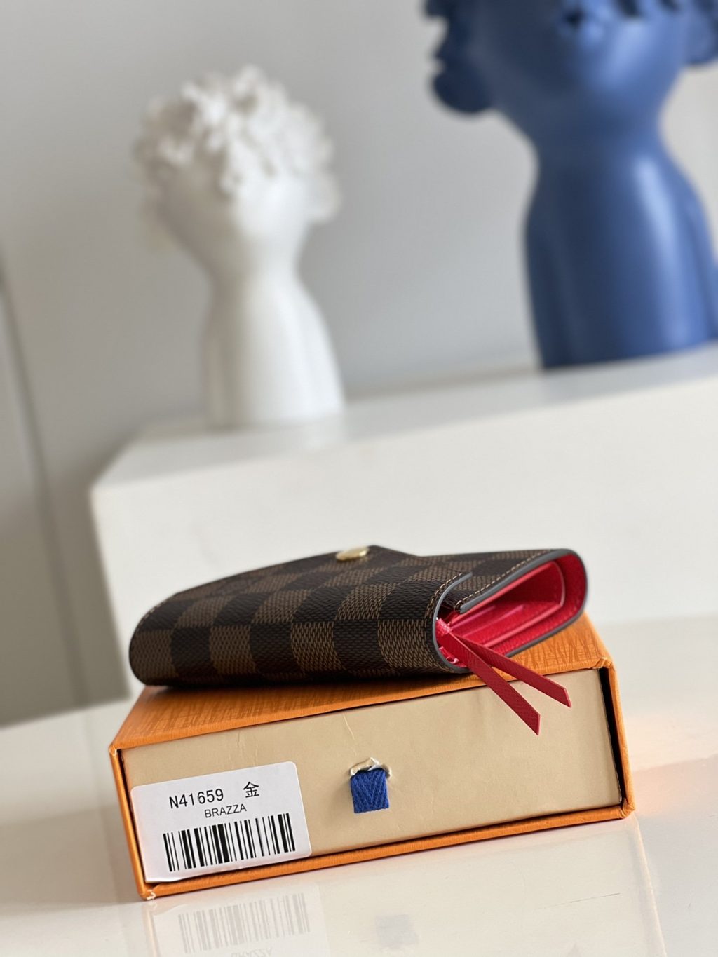 Louis Vuitton Victorine Wallet Damier Canvas Red 12Cm N41659 - Image 5