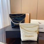 Chanel 22 Mini Handbag Shiny Crystal Pearls Gold Tone Metal Black 22Cm As3980 B10672 94305 - Image 7