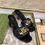 Gucci Women’s Flower Double G Slide Sandal Black - Image 4