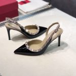 Valentino Garavani Rockstud Patent Leather Strap Pump Black - Image 7